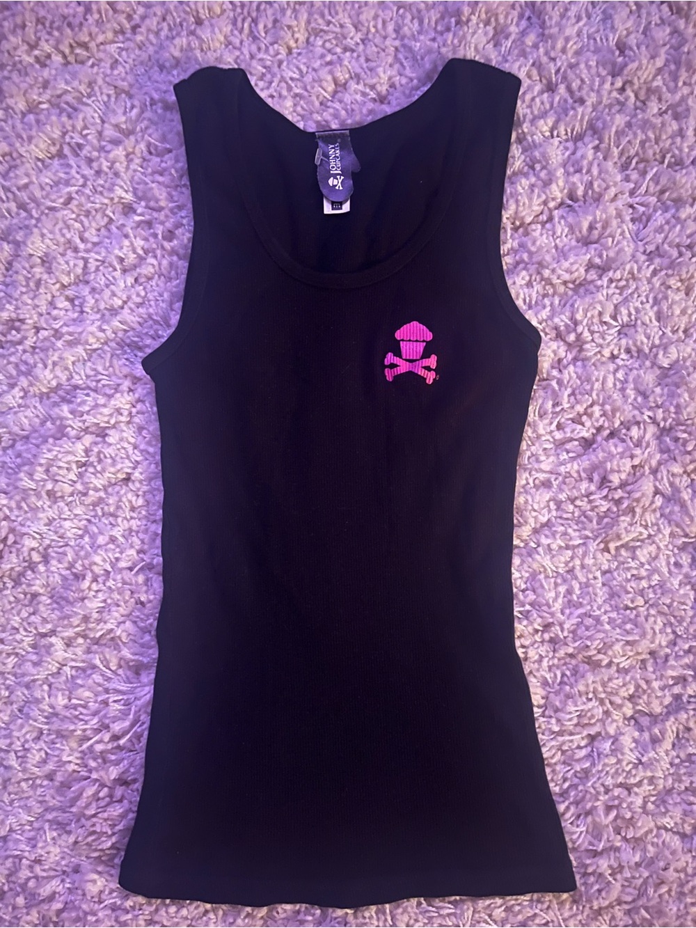 Johnny Cupcakes Black Tank with Pink Skull-Cupcake Logo